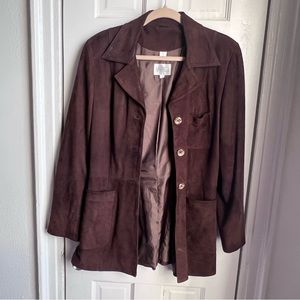 Vakko Brown Suede Jacket